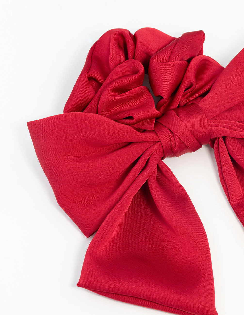 Red Satin Bow Scrunchie - Image 2