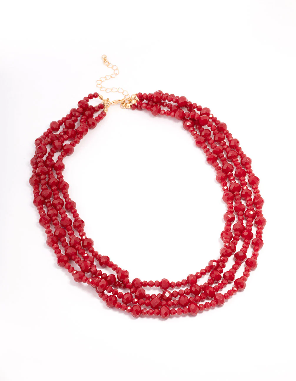 Red Beaded Short Necklace - Image 2