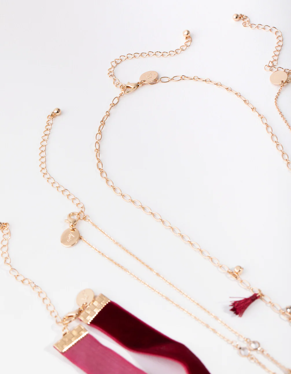 Red Gold Celestial 4-Row Necklace - Image 3