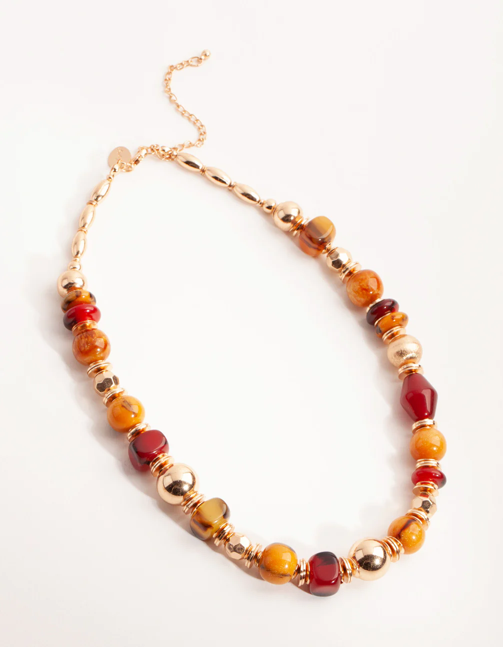 Gold Mixed Resin Bead Short Necklace - Image 6