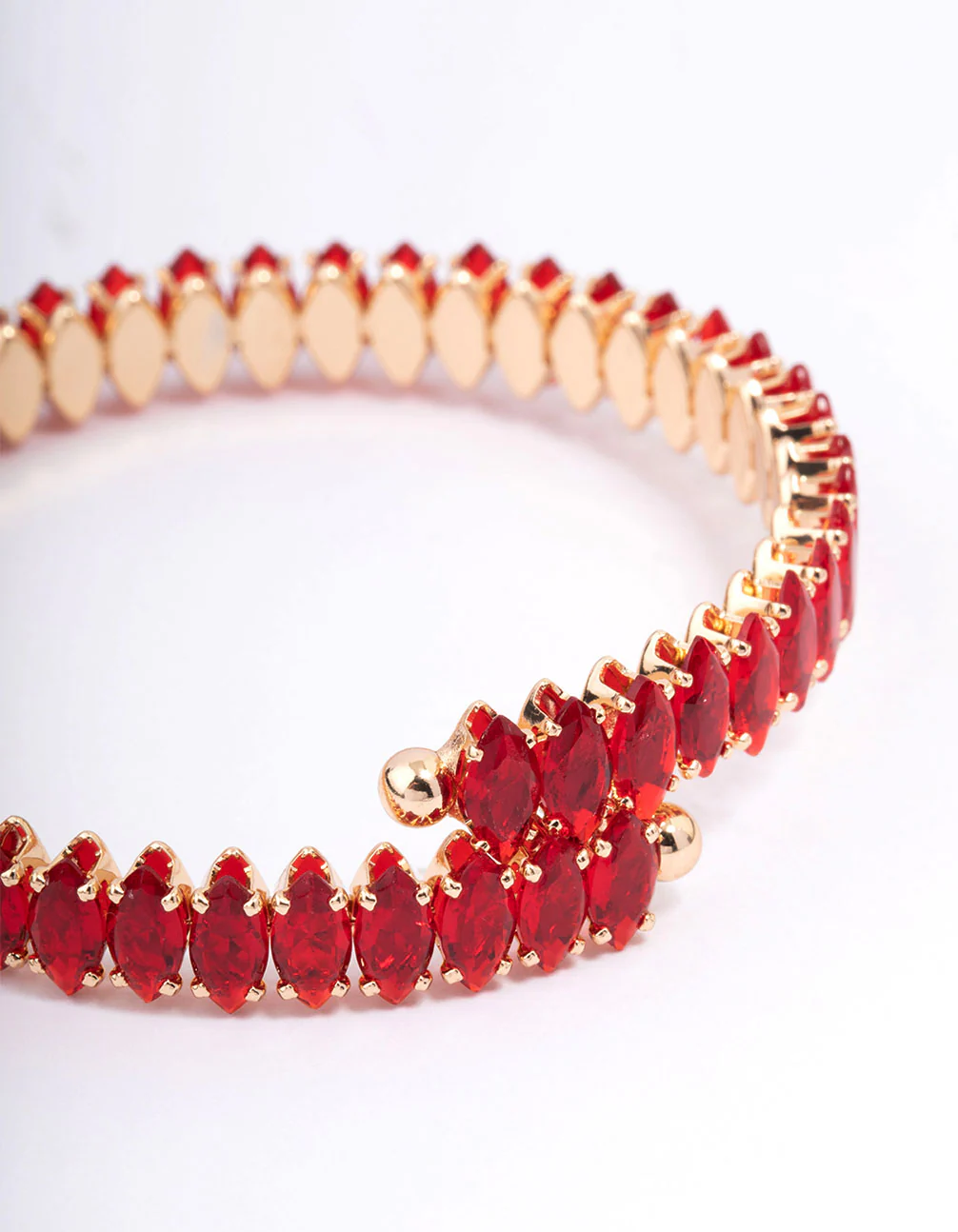 Red Navette Stone Bangle - Image 3