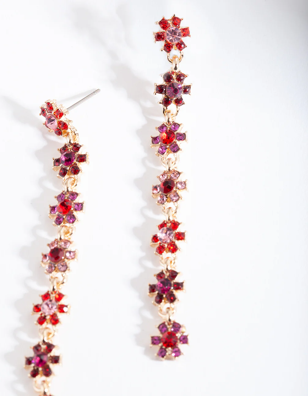 Red Daisy Chain Earrings - Image 4