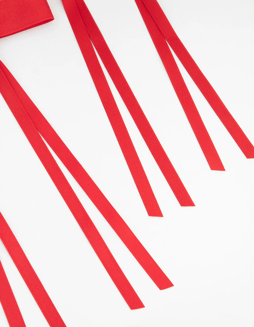 Red Wide Skinny Fabric Bows 2-Pack - Image 3