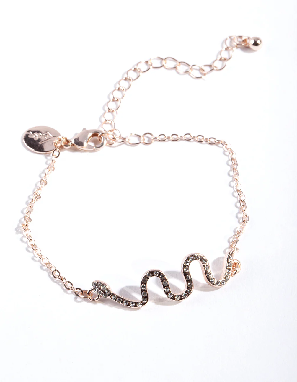Rose Gold Diamante Snake Bracelet