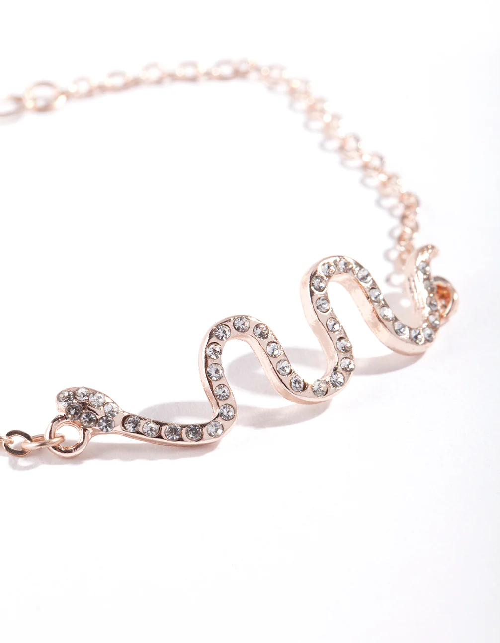 Rose Gold Diamante Snake Bracelet - Image 2