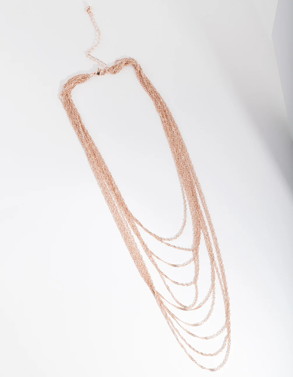 Rose Gold Twist Multi Row Necklace - Image 2