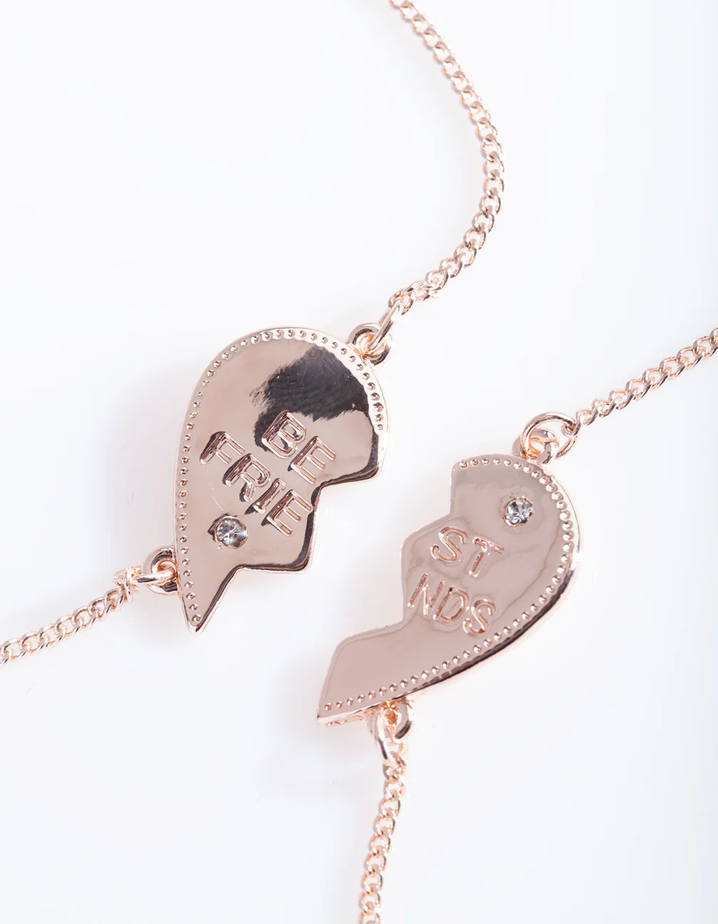 Rose Gold Best Friend Heart Bracelet Set - Image 2