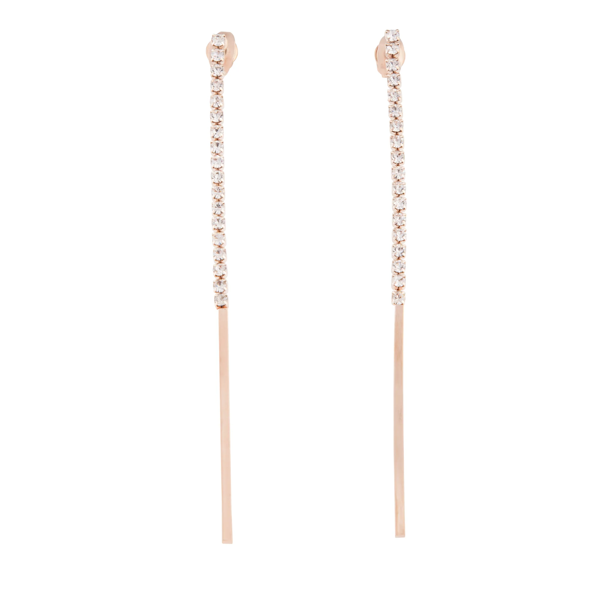 Rose Gold Cup Chain Drop Earrings - Image 2