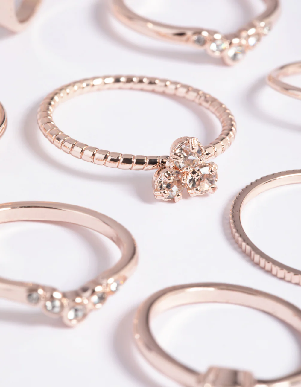Rose Gold Fine Faux Ring Pack - Image 2