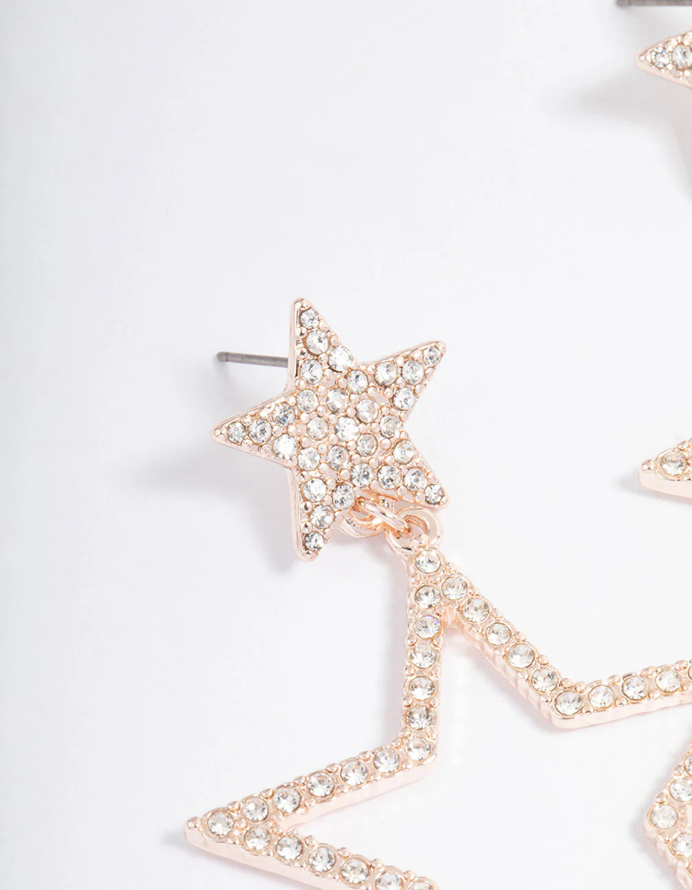 Rose Gold Glamorous Star Drop Earrings - Image 2