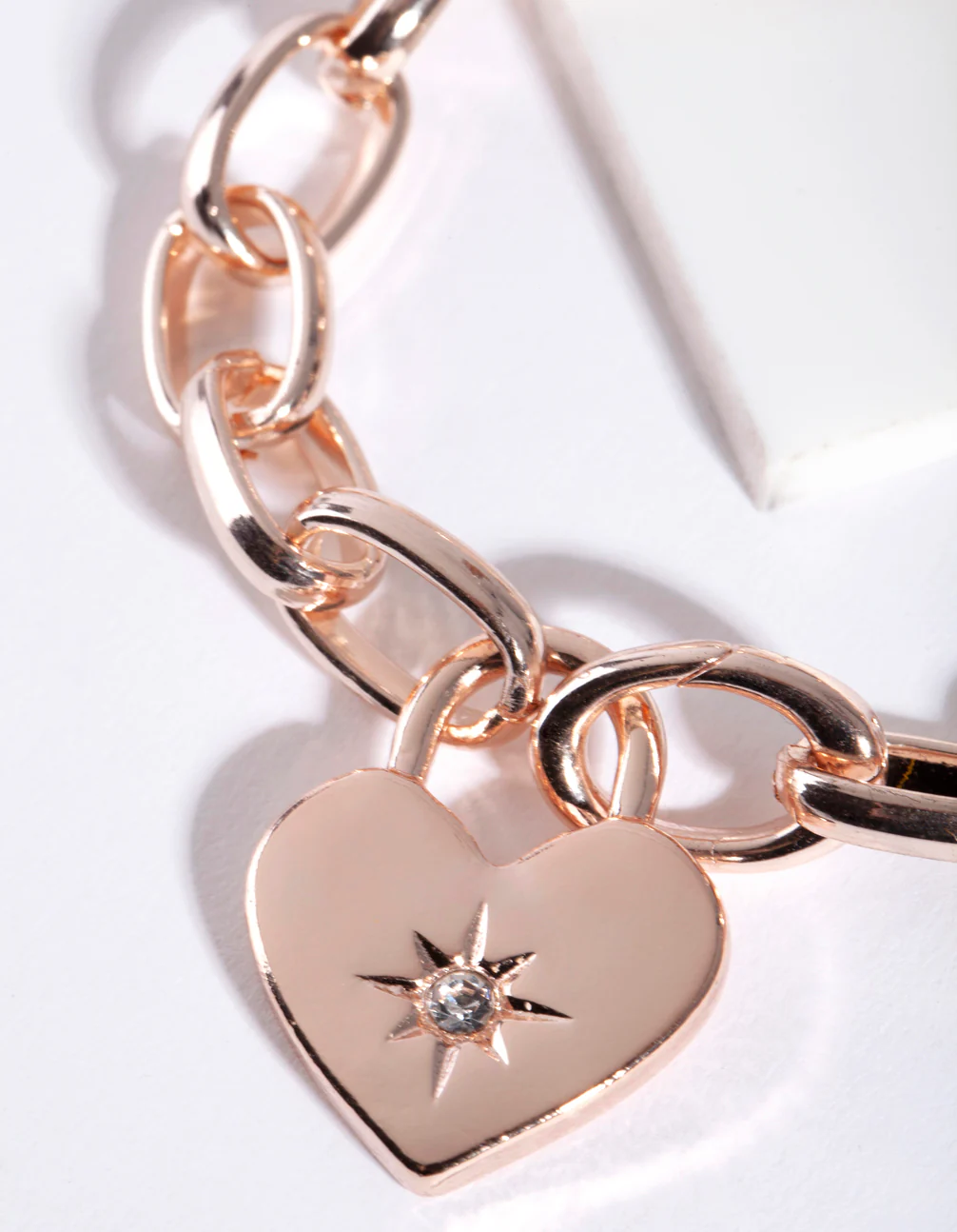 Rose Gold Heart Diamante Bracelet - Image 3