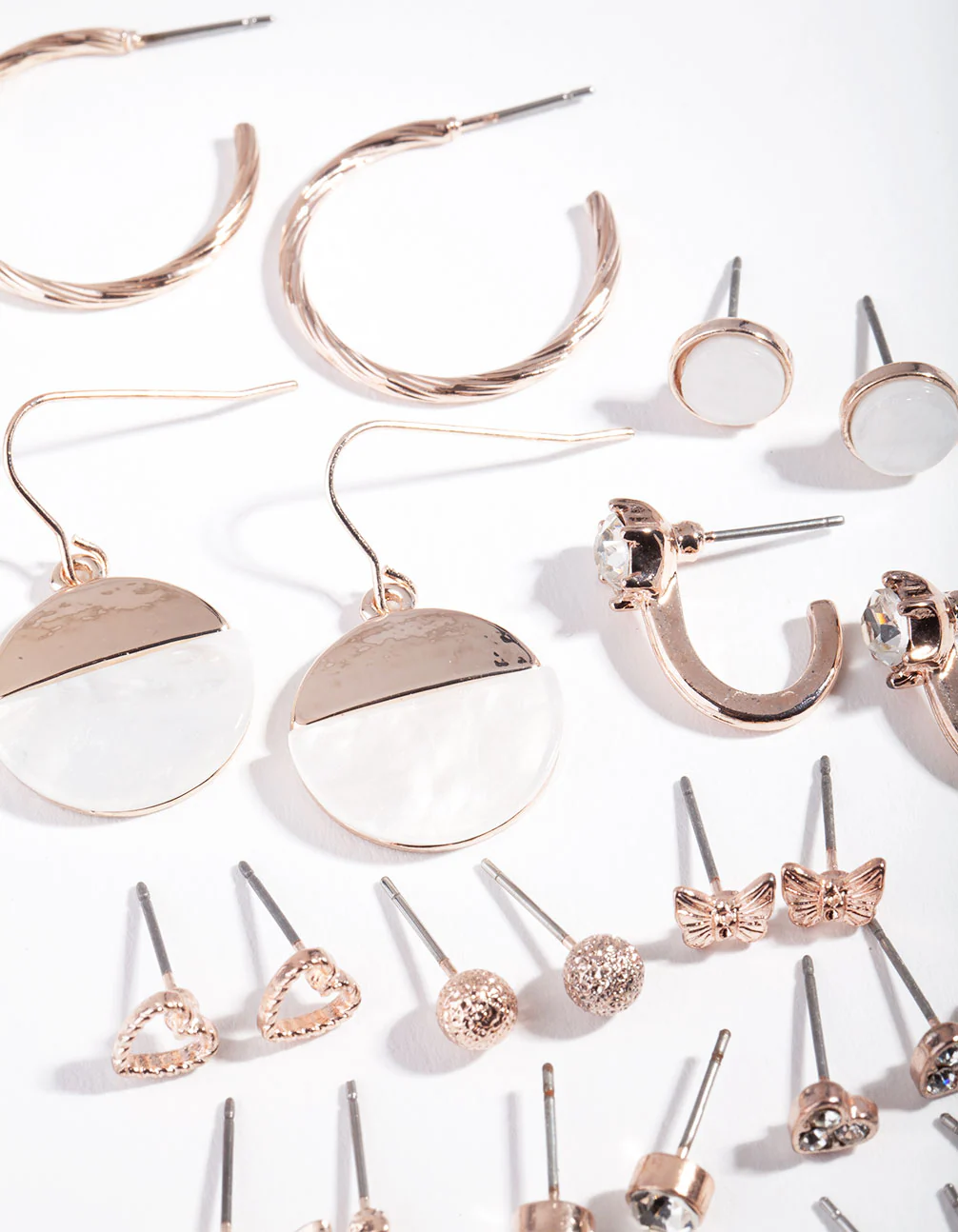 Rose Gold Mixed Heart Earring 16-Pack - Image 2