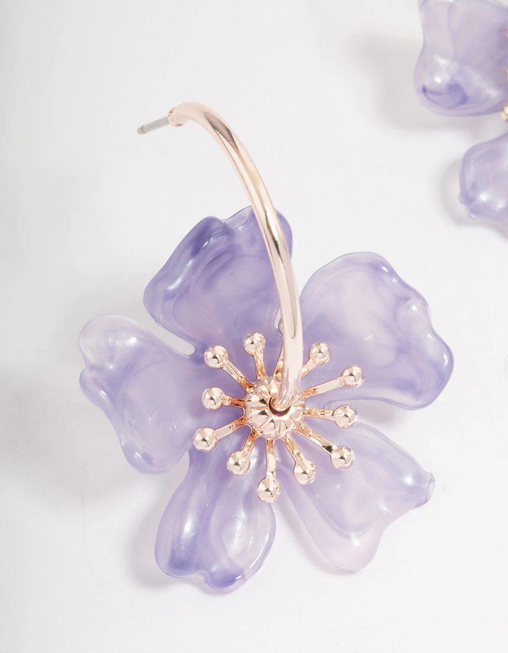 Rose Gold Spring Flower Hoop Earrings - Image 2