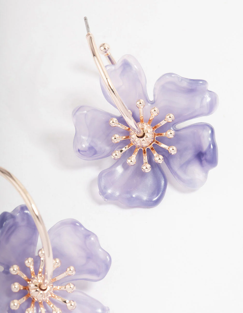 Rose Gold Spring Flower Hoop Earrings - Image 3