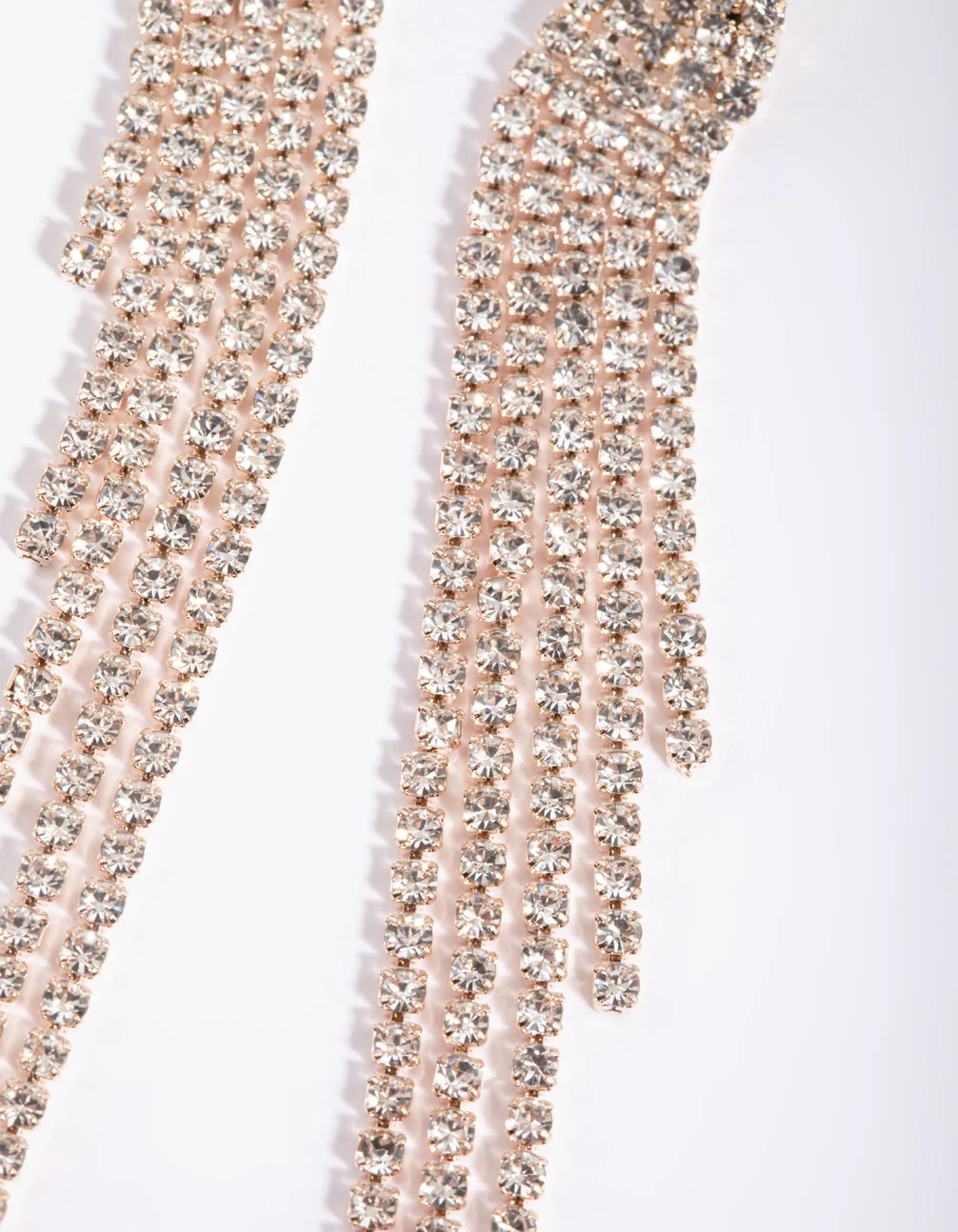 Rose Gold Diamante Twisted Drop Earrings - Image 3