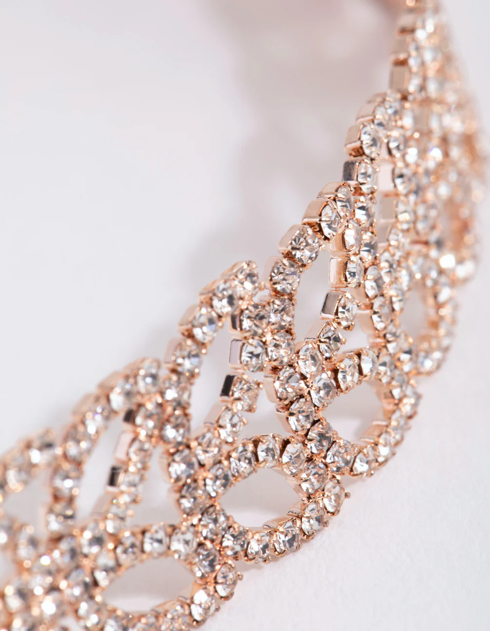 Rose Gold Diamante Petal Choker - Image 3