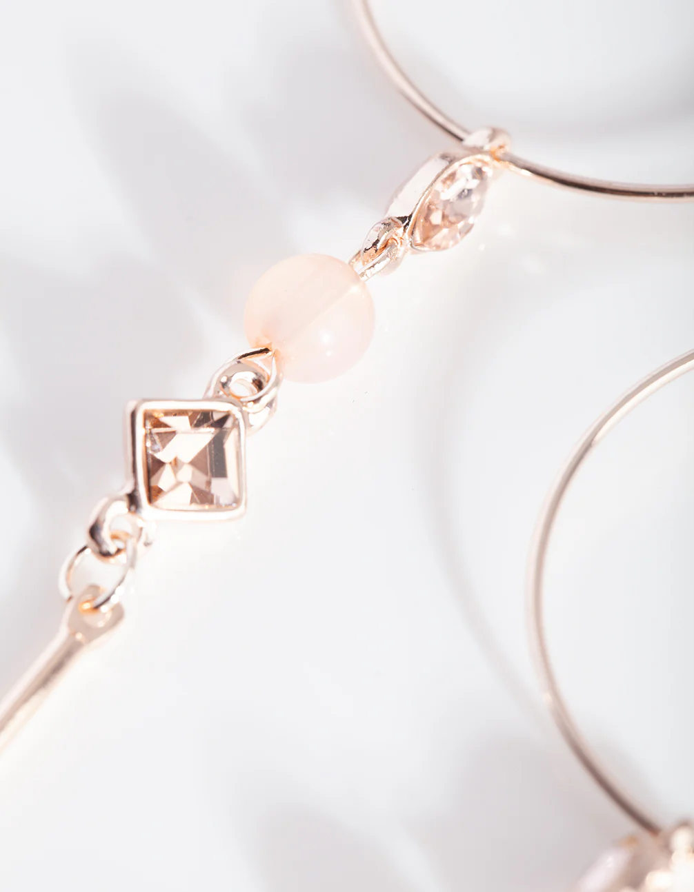 Rose Gold Hoop Stone Drop Earrings - Image 3