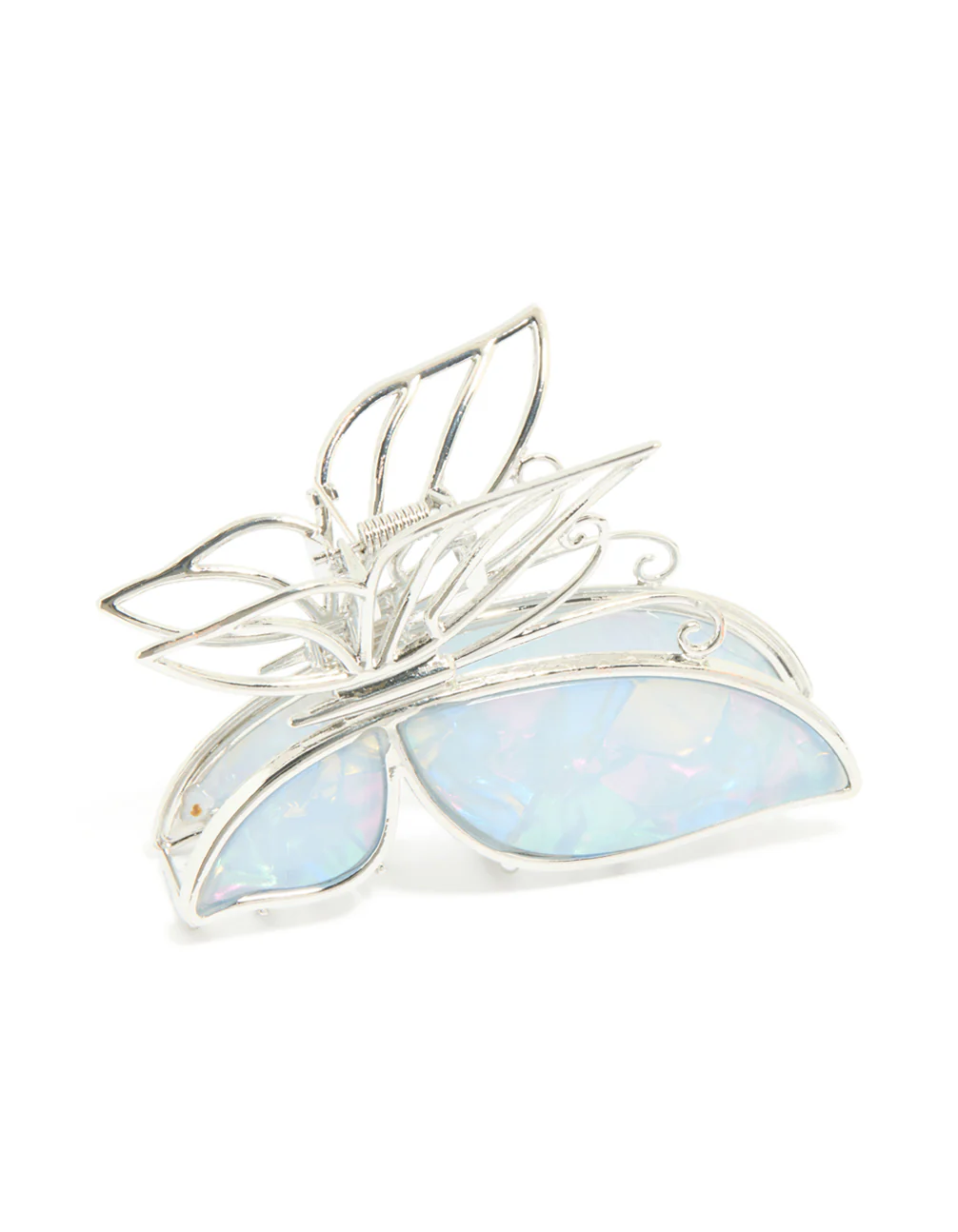 Silver Blue Butterfly Acrylic Claw Clip - Image 2
