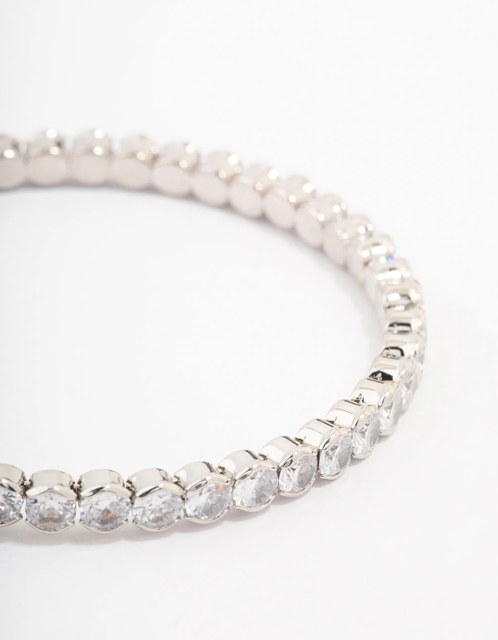 Silver Cubic Zirconia Round Stone Bracelet - Image 2