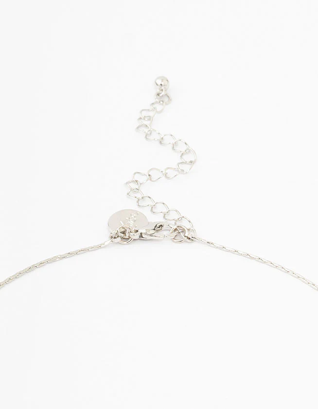 Silver Cubic Zirconia Vine Leaf Y-Necklace - Image 3