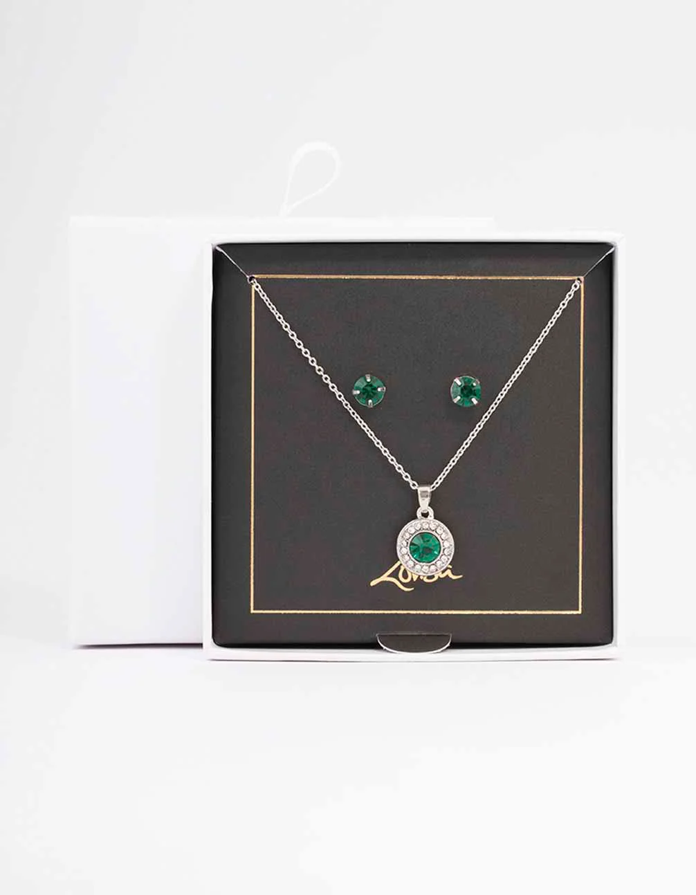 Silver Diamante Halo Jewellery Set - Image 2