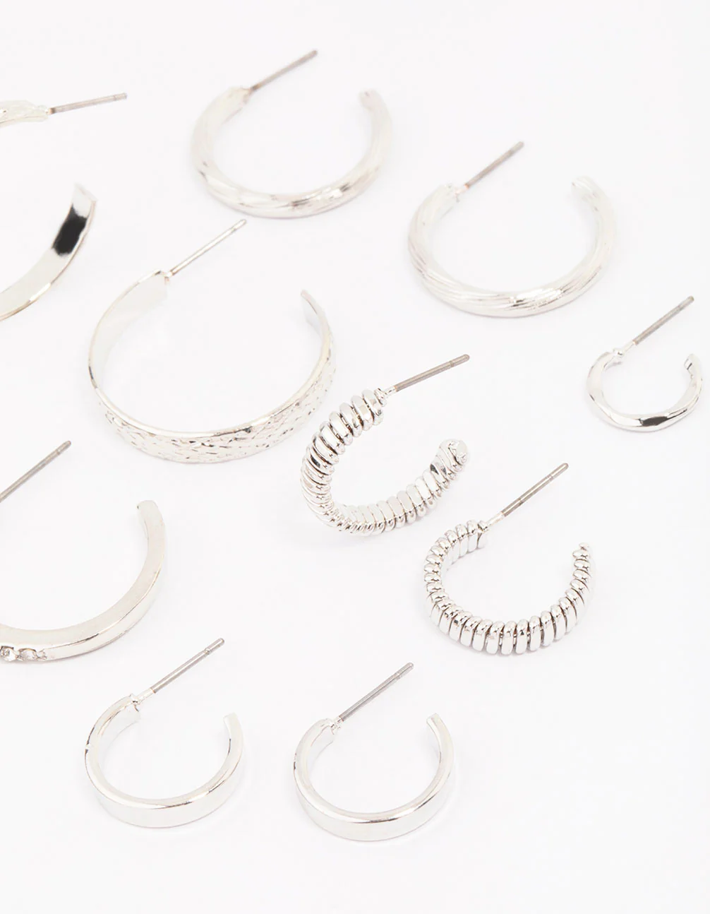 Silver Multi Hoop Earring 6-Pack - Image 2