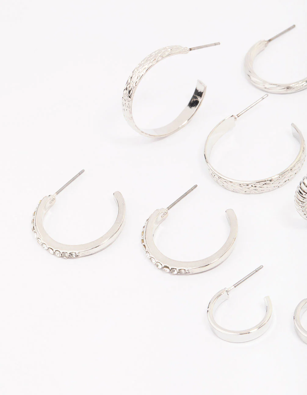 Silver Multi Hoop Earring 6-Pack - Image 3