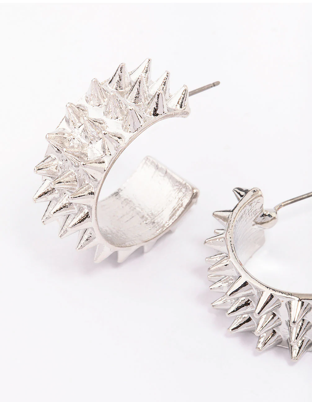 Silver Triple Row Alternative Hoop Earrings - Image 3