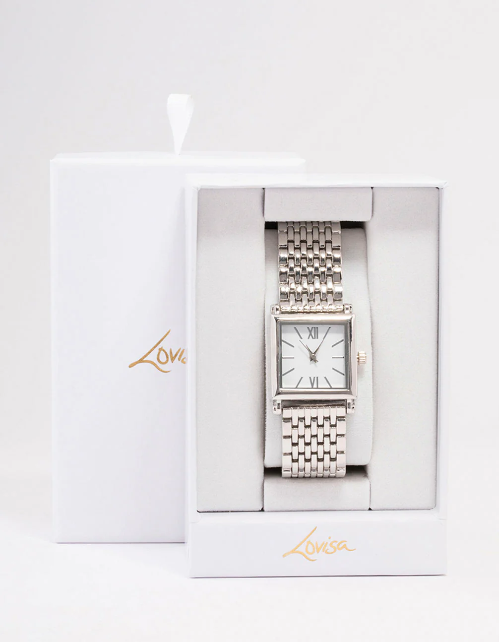 Silver & White Square Watch - Image 3