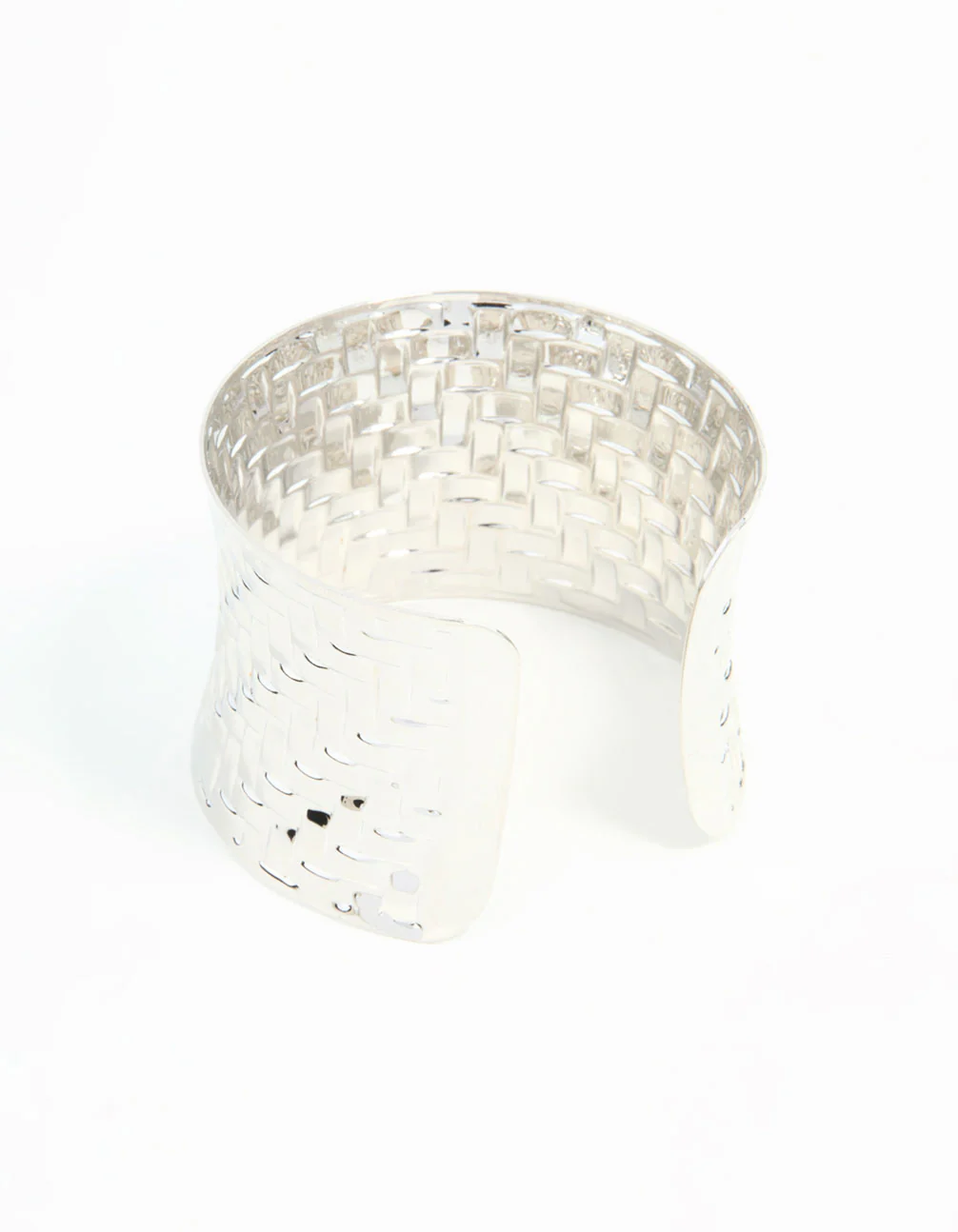 Silver Woven Large Wrist Cuff - Image 3