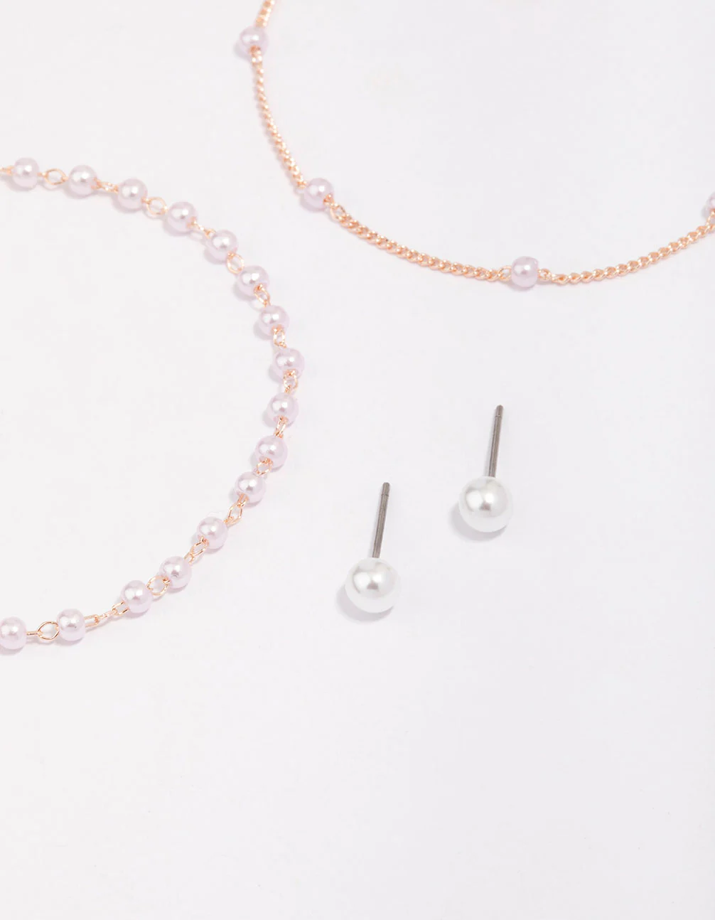 Rose Gold Ball & Pearl Jewellery Set - Image 3