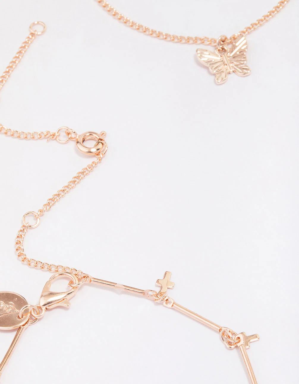 Rose Gold Butterfly Bracelet & Anklet 4-Pack - Image 3