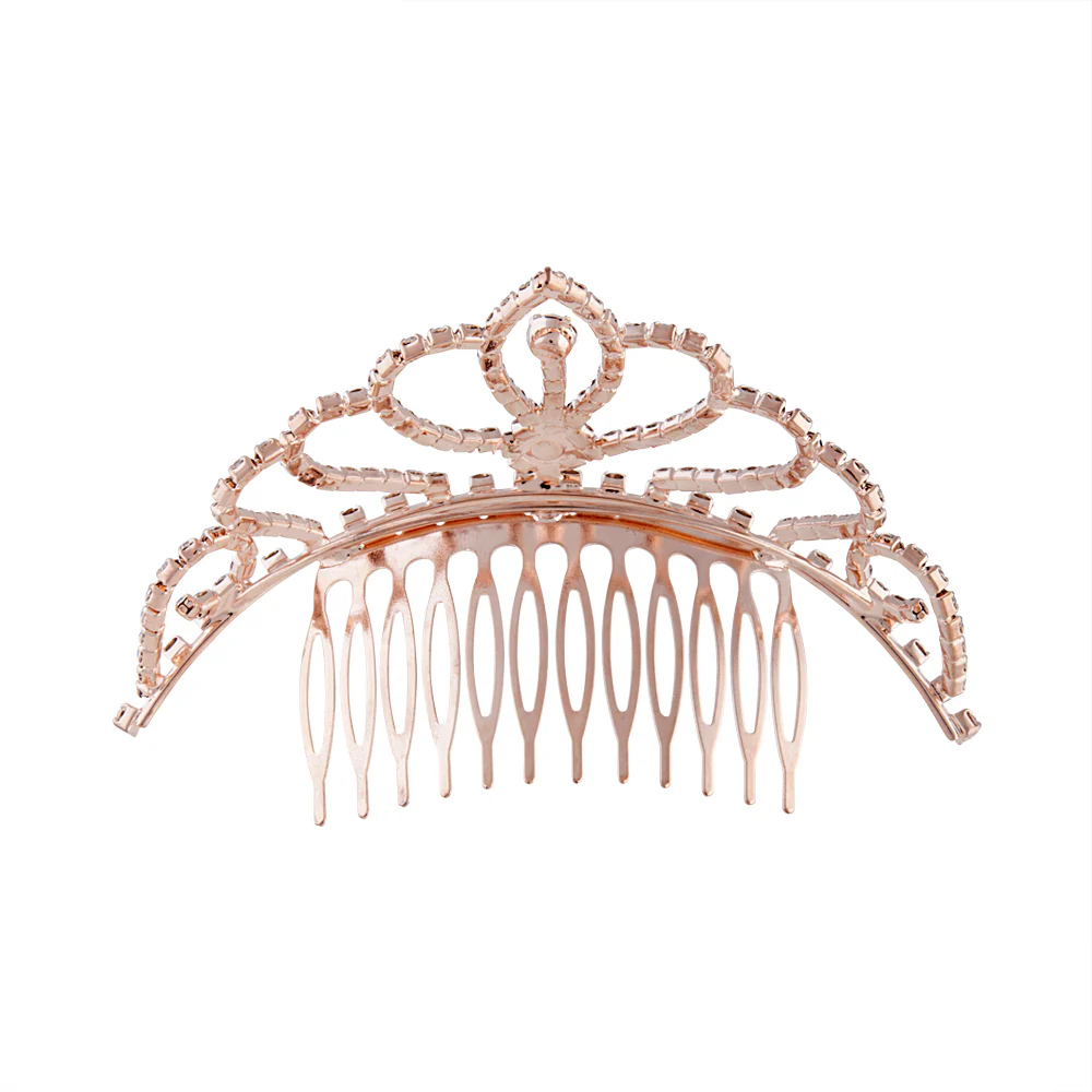 Rose Gold Crystal Diamante Tiara - Image 2