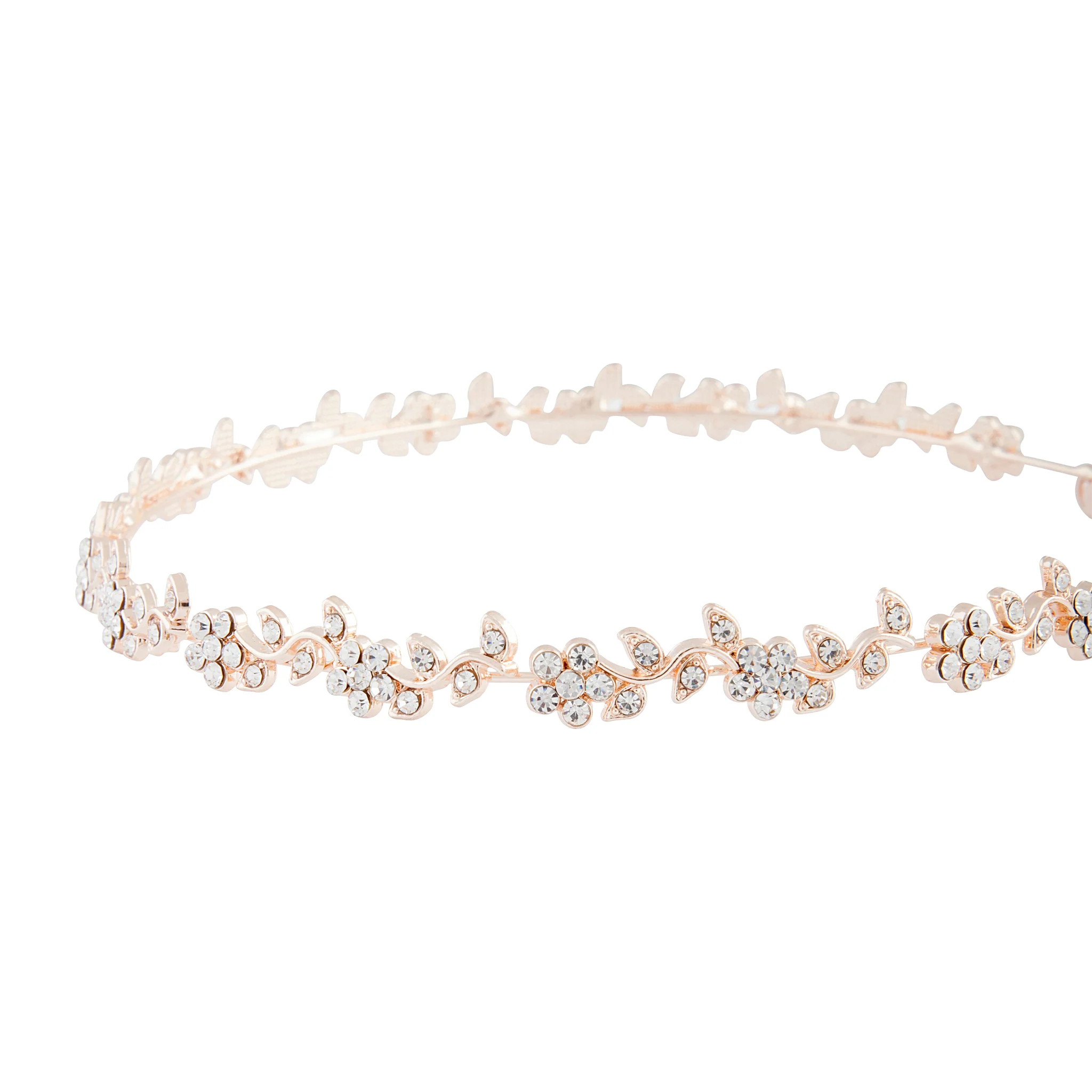 Rose Gold Diamante Leaf Tie Headband - Image 2
