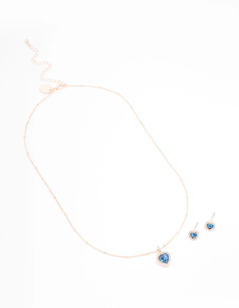 Rose Gold Heart Halo Jewellery Set - Image 2