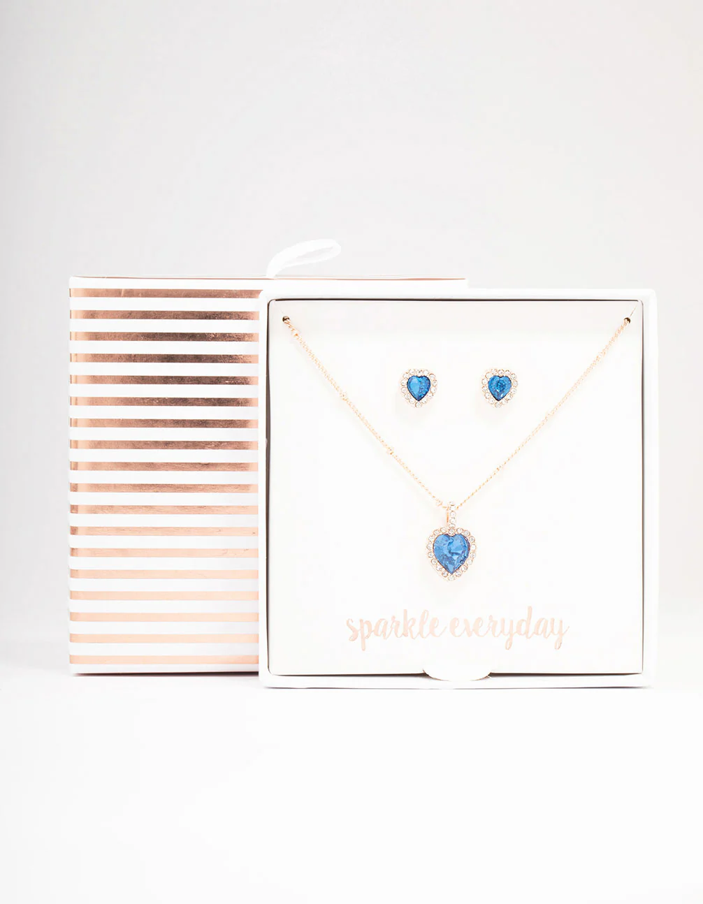 Rose Gold Heart Halo Jewellery Set - Image 3