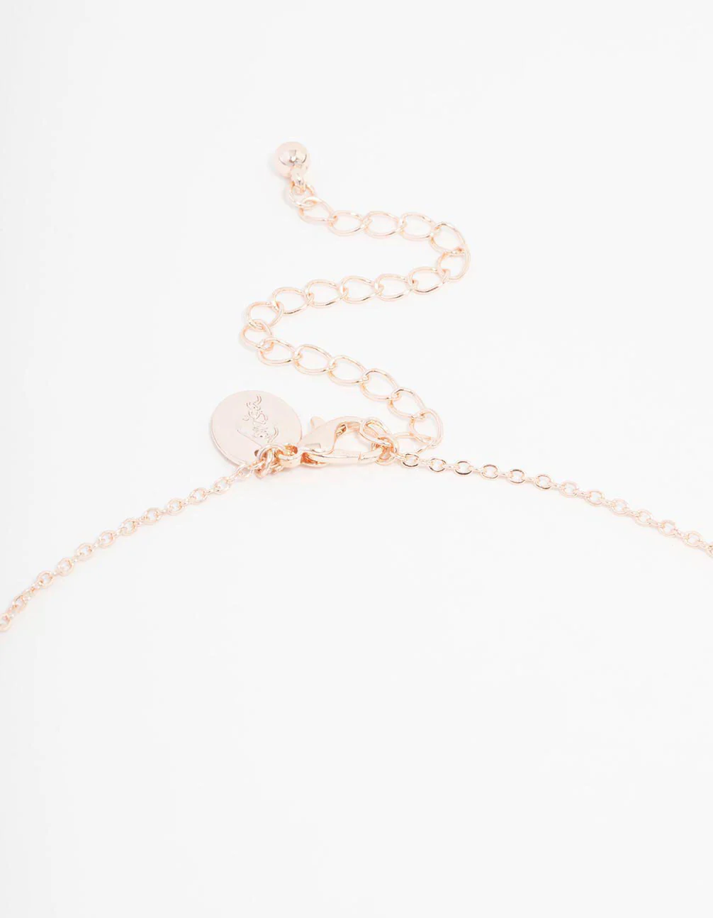 Rose Gold Iridescent Flower Y-Shaped Necklace - Image 3
