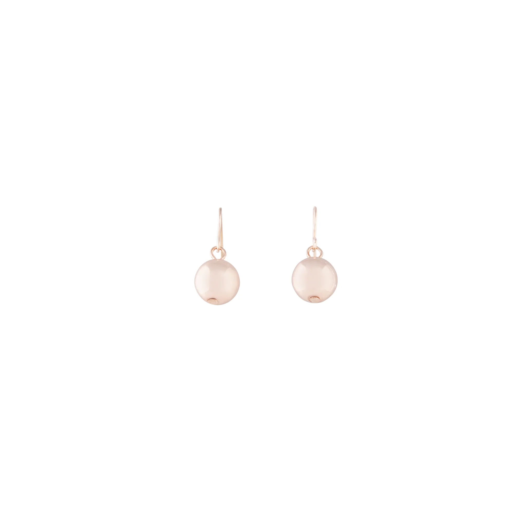Rose Gold Mini Ball Drop Earrings - Image 2