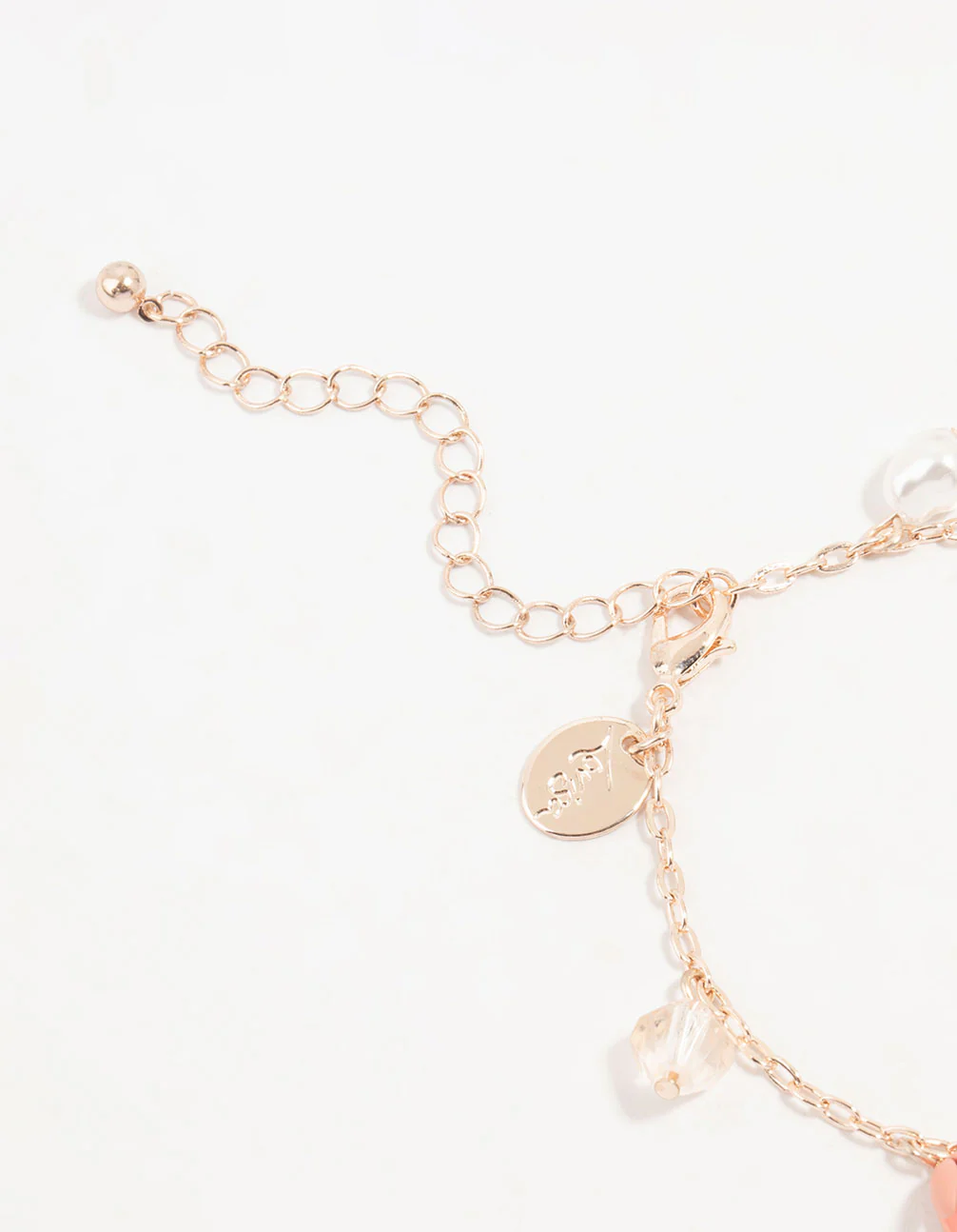 Rose Gold Mixed Flower Charm Bracelet - Image 3