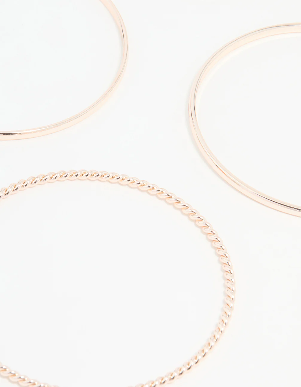 Rose Gold Mixed Textured Bangles 5-Pack - Image 3