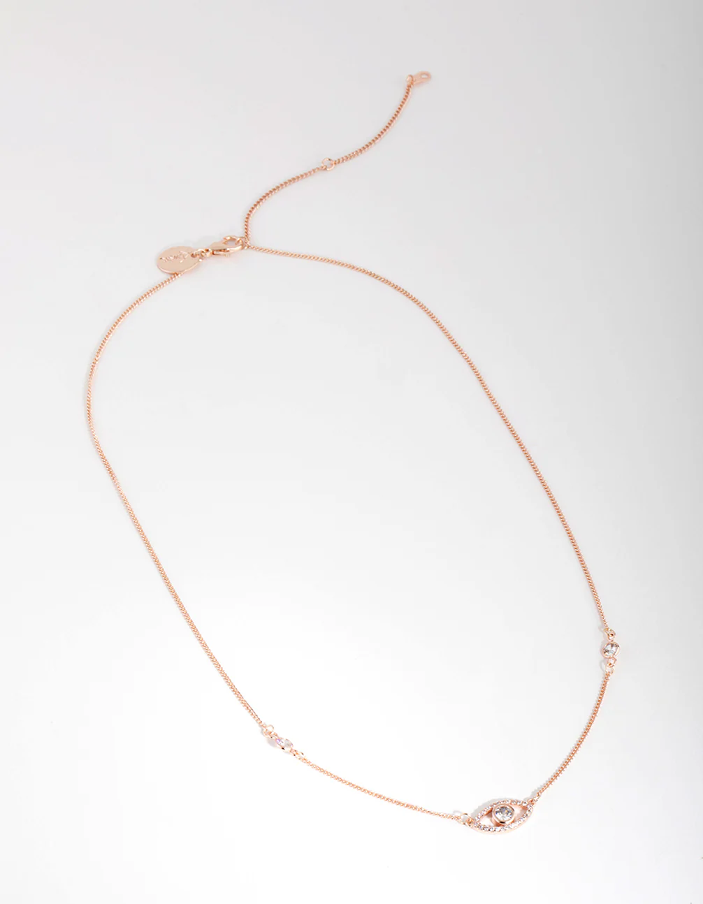 Rose Gold Plated Cubic Zirconia Evil Eye Necklace - Image 2
