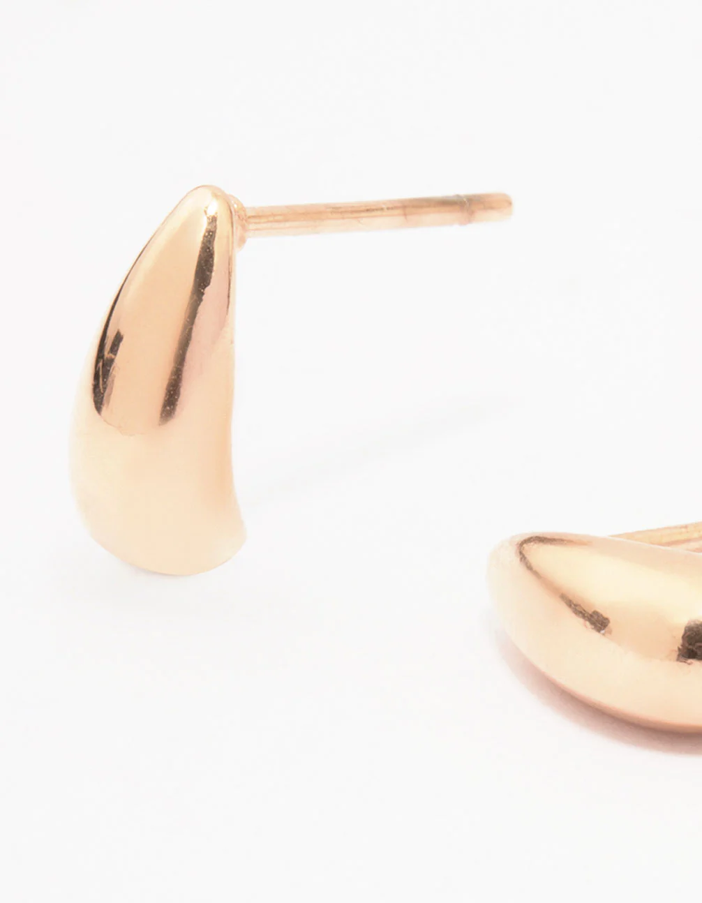 Rose Gold Plated Surgical Steel Mini Puffy Stud Earrings - Image 2