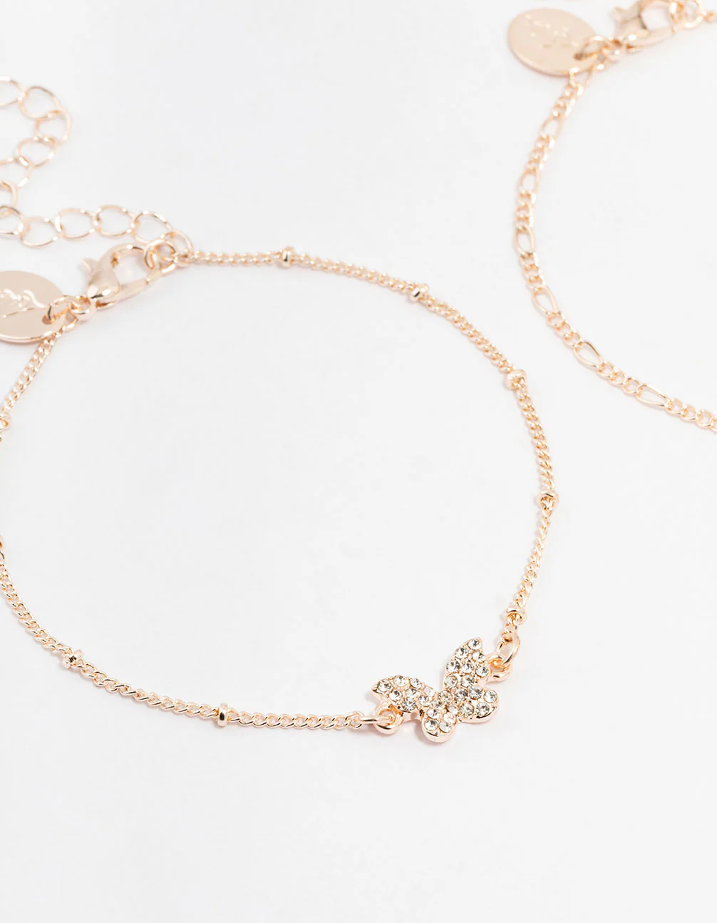 Rose Gold Pretty Butterfly Bracelets 3-Pack - Image 2