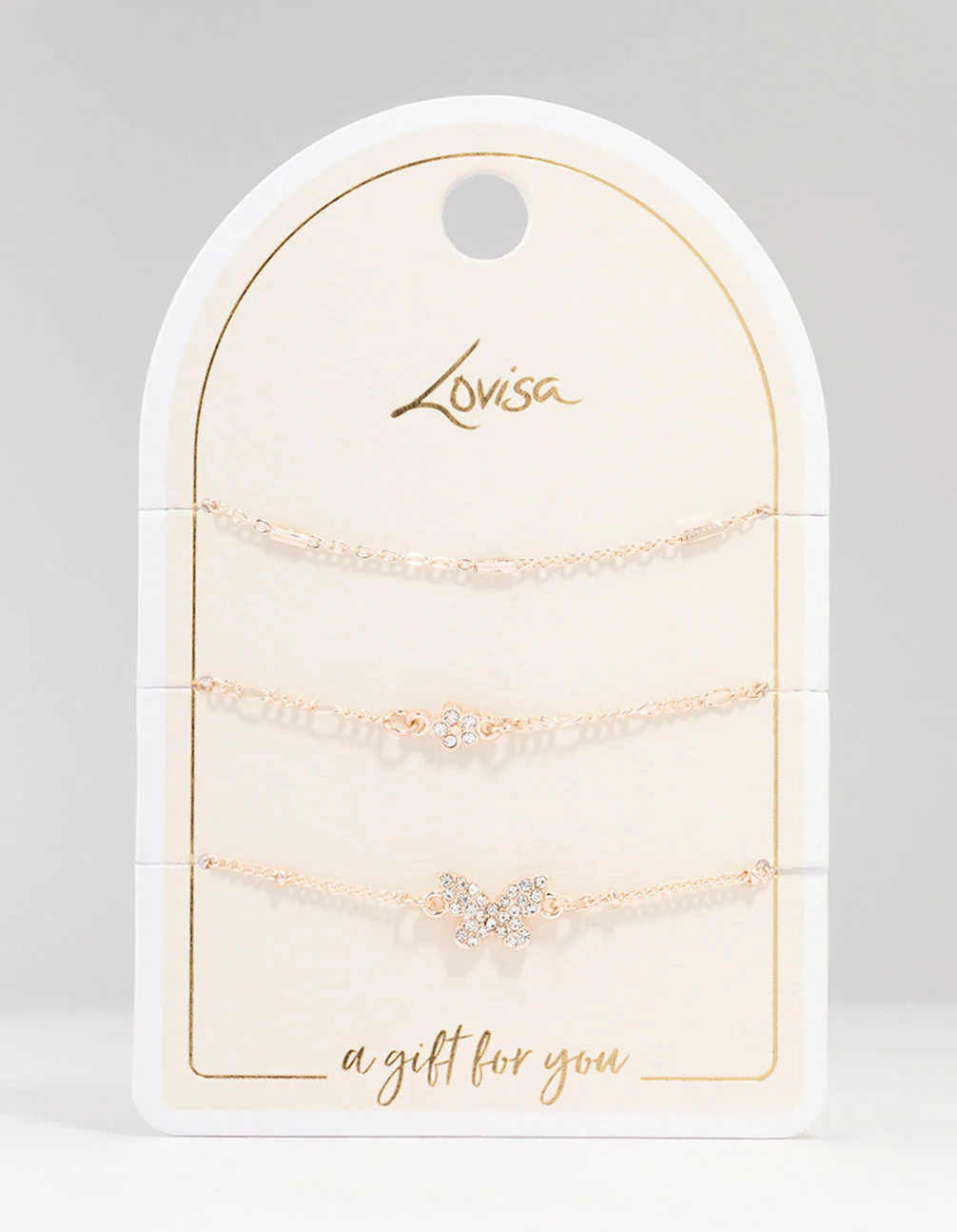 Rose Gold Pretty Butterfly Bracelets 3-Pack - Image 3