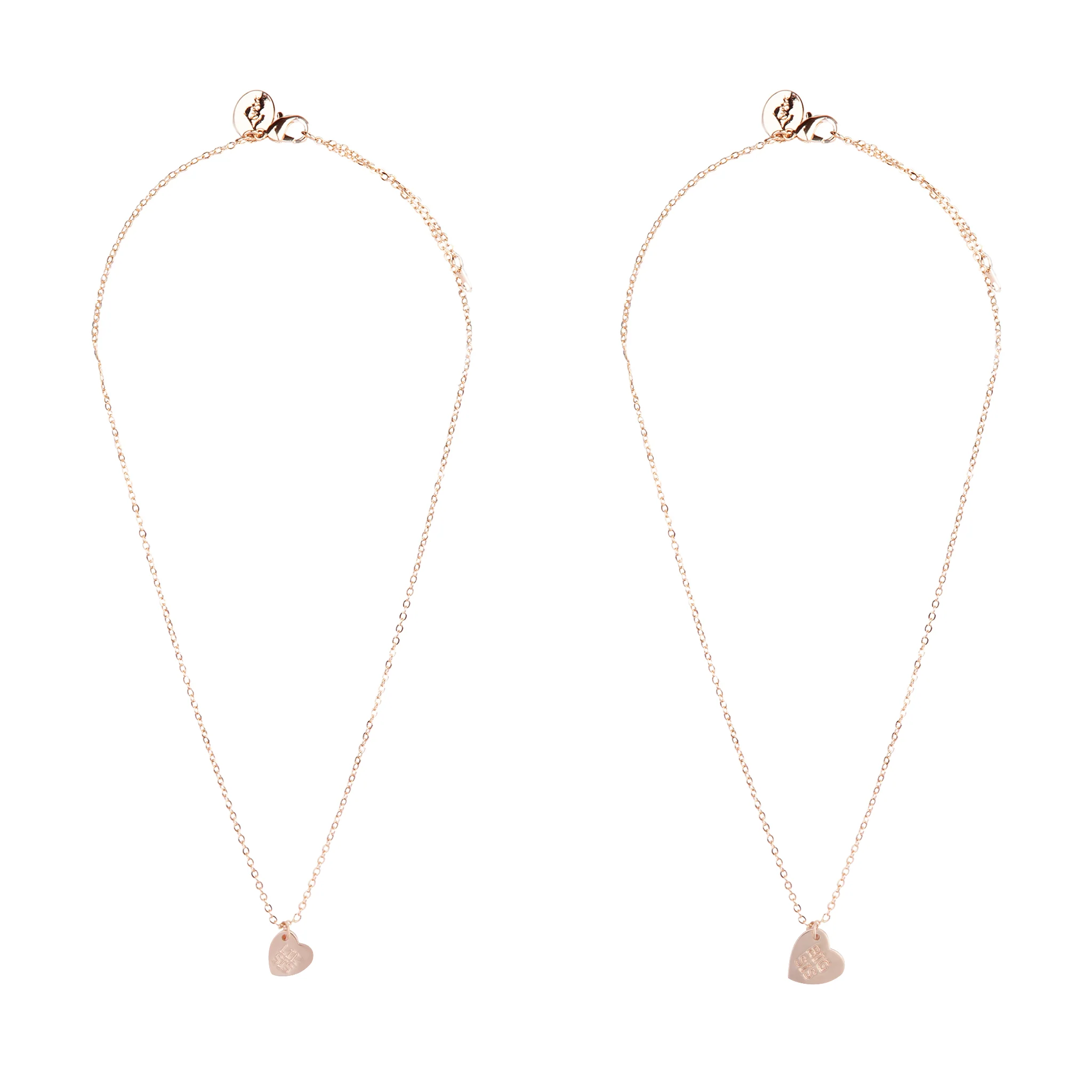 Tear and Share Rose Gold Sister Necklace Pack