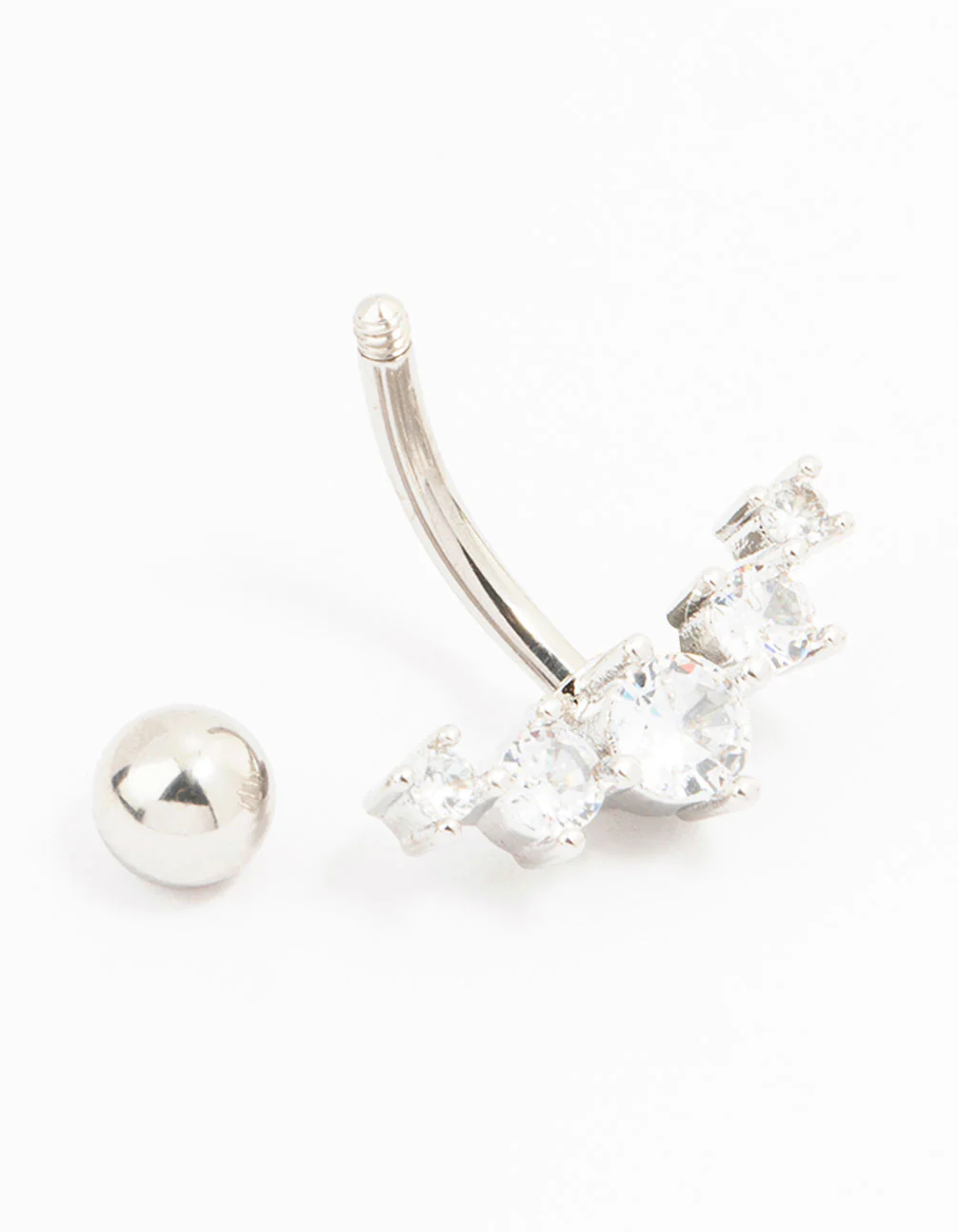 Round Stone Curved Belly Bar - Image 2