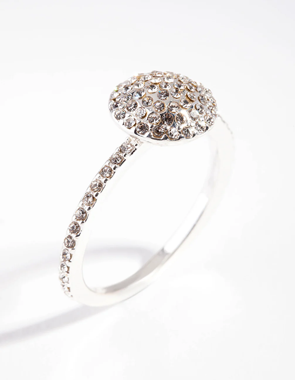 Silver Diamante Round Ring - Image 3