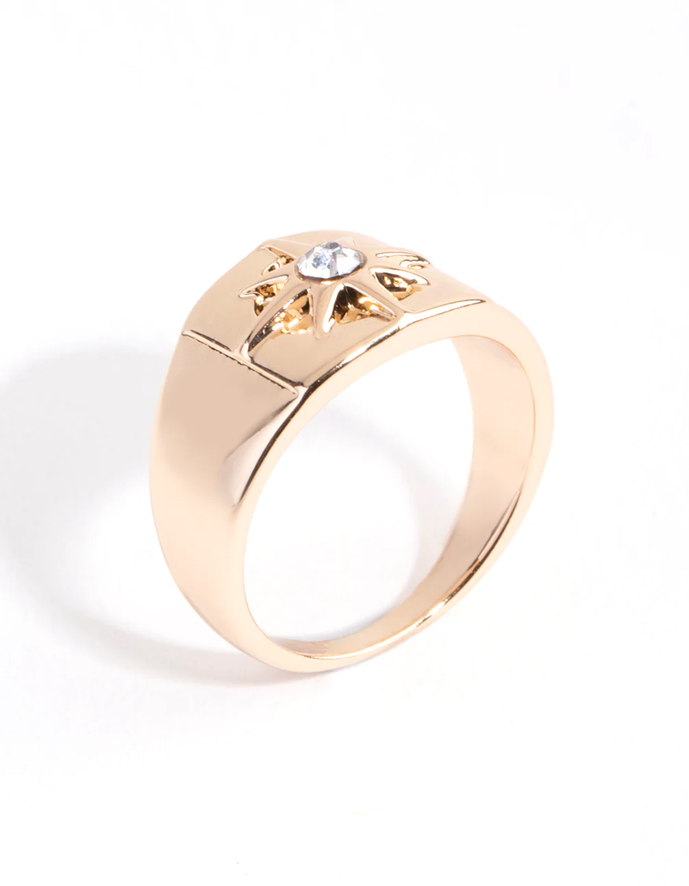 Gold Diamante Star Band Ring - Image 3