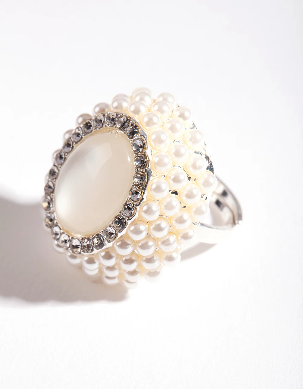 Silver Pearl Cateye Ring - Image 2