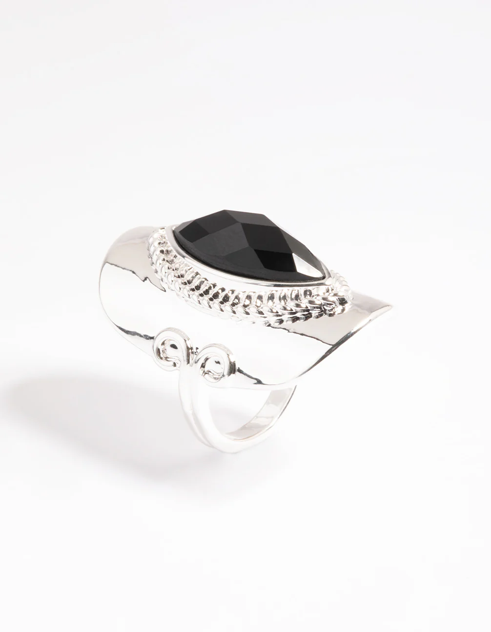 Silver Boho Stone Set Ring - Image 3